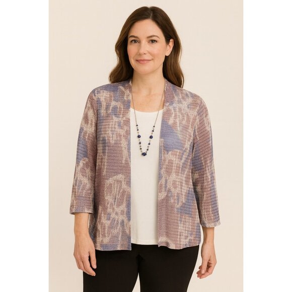 Alfred Dunner Women's Pastel Cardigan and White Blouse - Picture 1 of 4